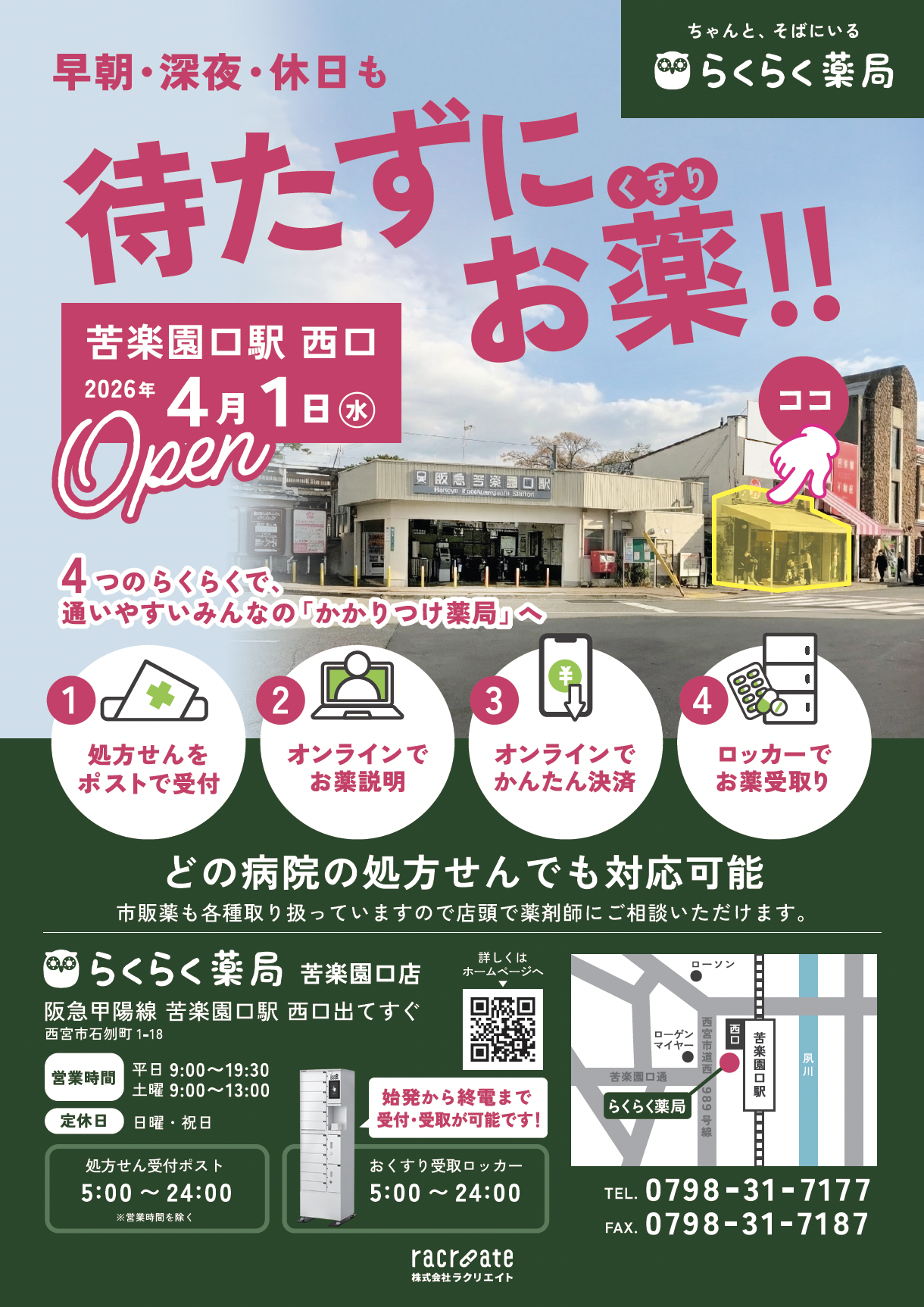 らくらく薬局オープンチラシイメージ